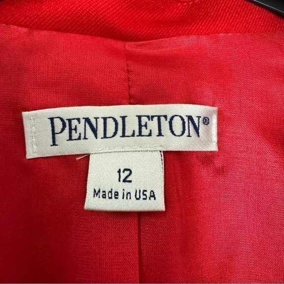 Pendleton Womens Virgin Wool Red Casual Blaze Jacket size 12 - Picture 6 of 10